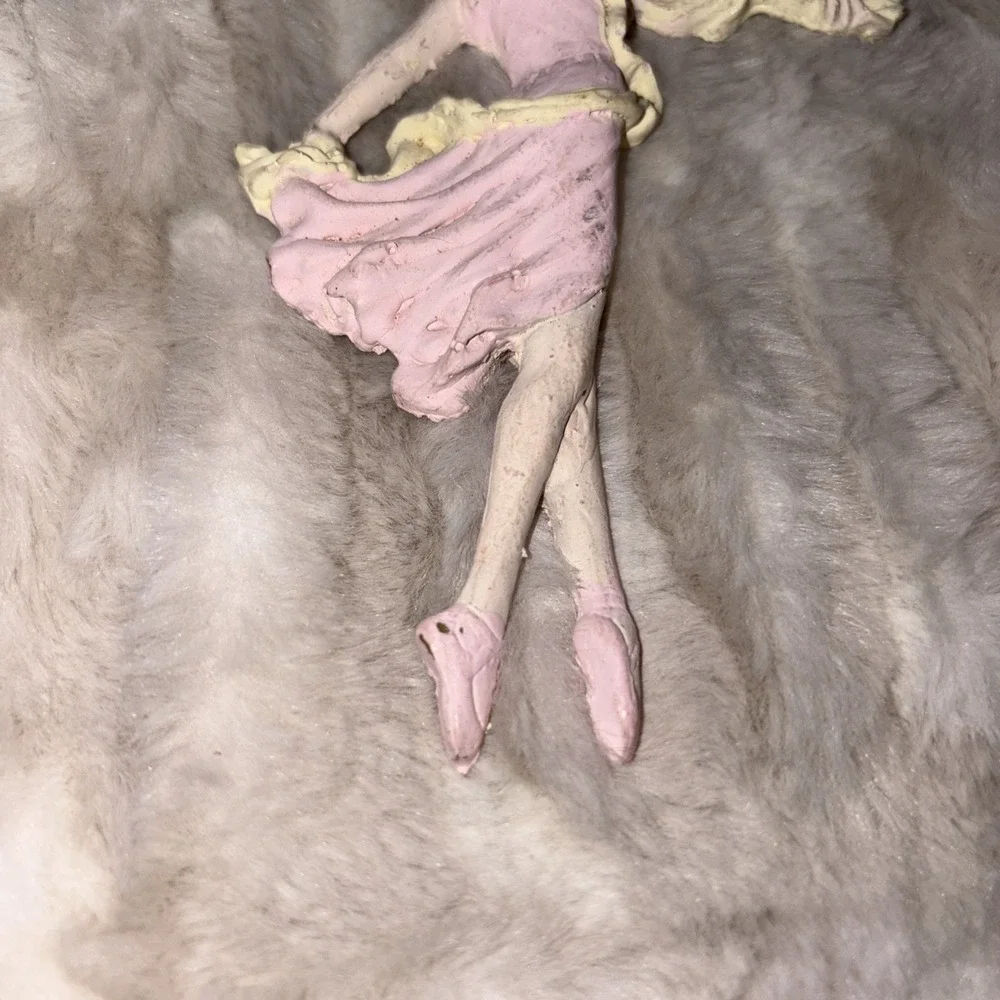 Vintage Ballet Ballerina Christmas Ornament Pink Cream Hand Painted